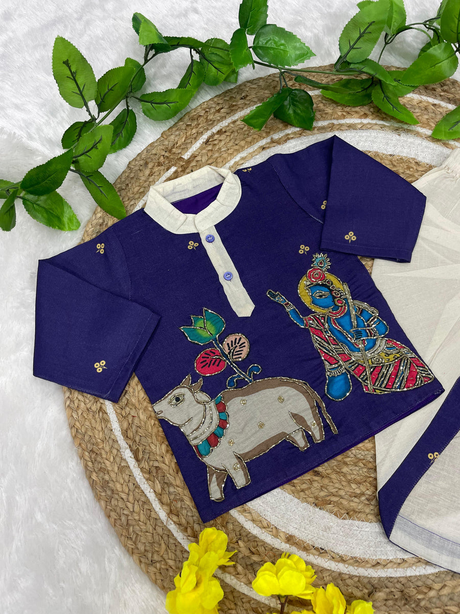 Kalamkari Boys Dhoti-Kurta Set*