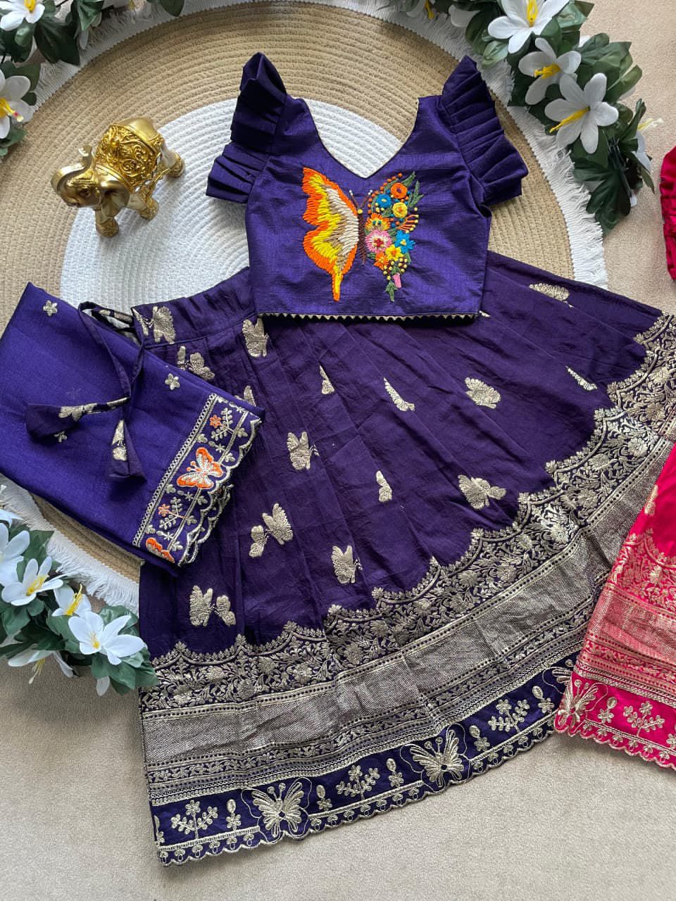 Butterfly Buff Lehengha-Choli & Dupatta🦋🦋🦋*
