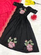 South super hit orignal brush print Gown ✨*