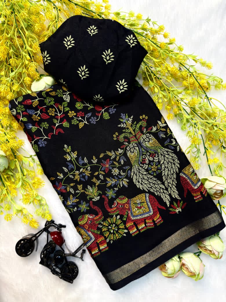 mulcotton silk  penkalamkari design*