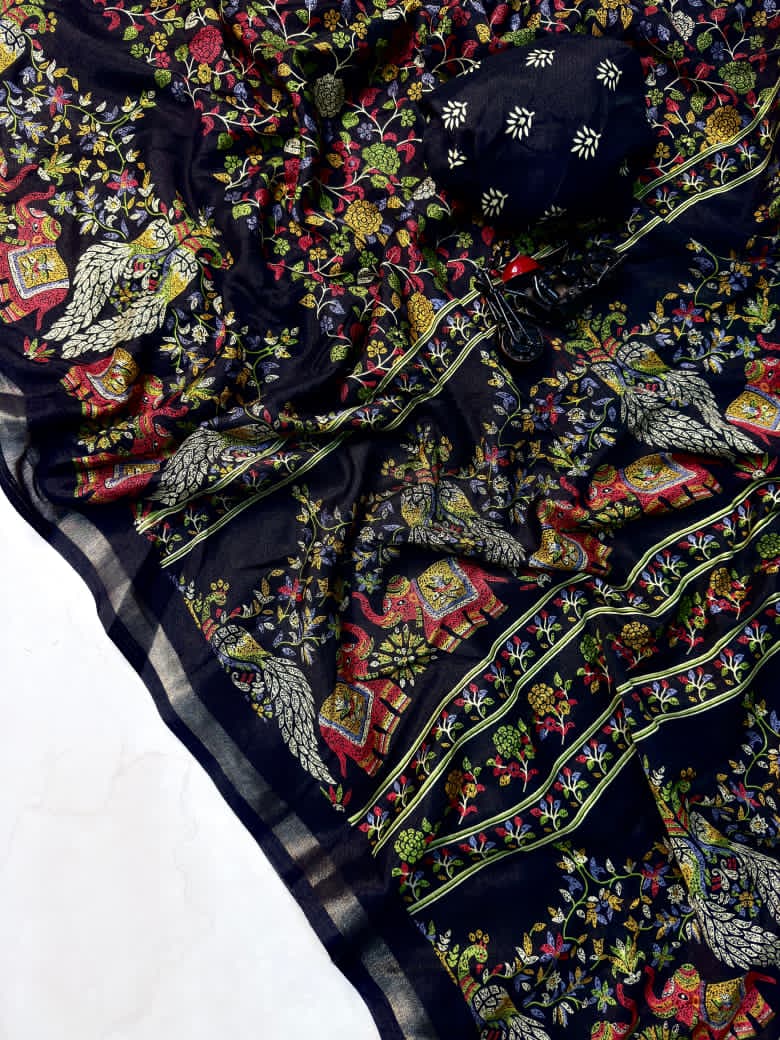 mulcotton silk  penkalamkari design*