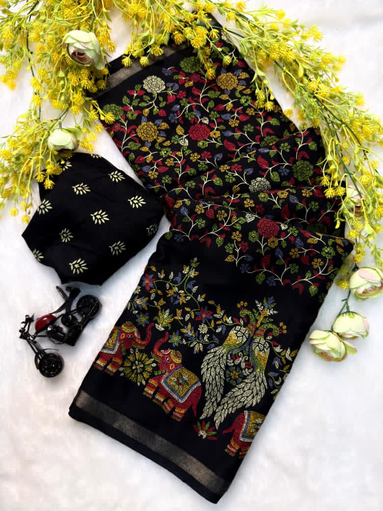 mulcotton silk  penkalamkari design*