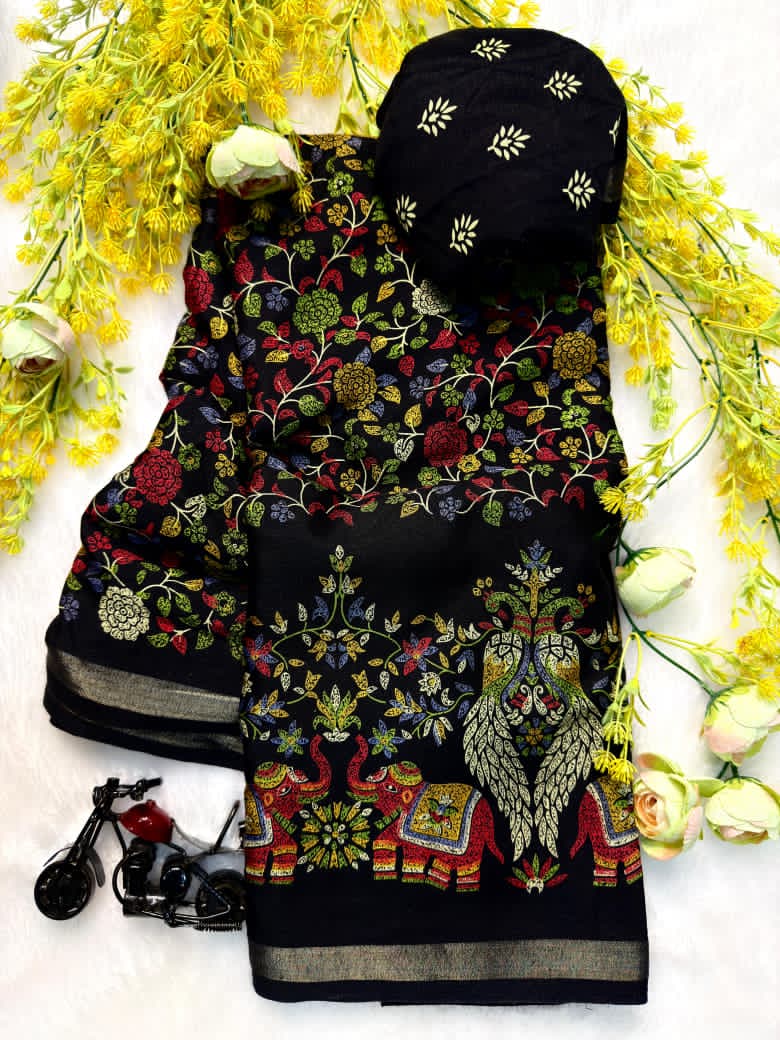 mulcotton silk  penkalamkari design*