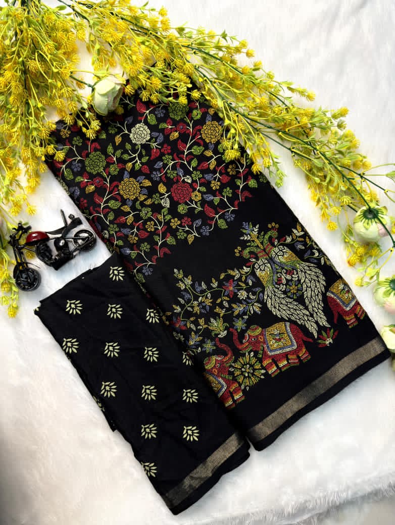 mulcotton silk  penkalamkari design*