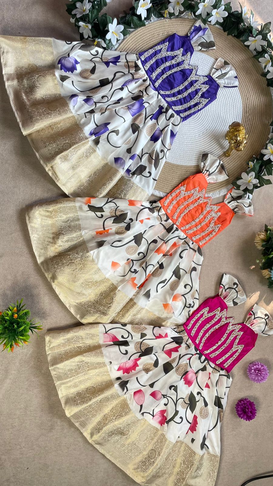 Moti Work silk gown
