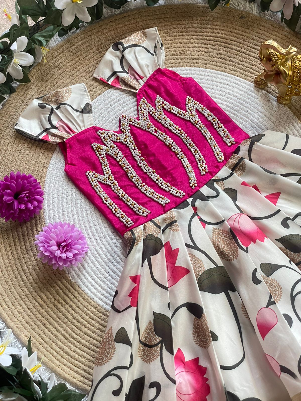 Moti Work silk gown
