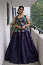 Viscose Postion print Lehanga