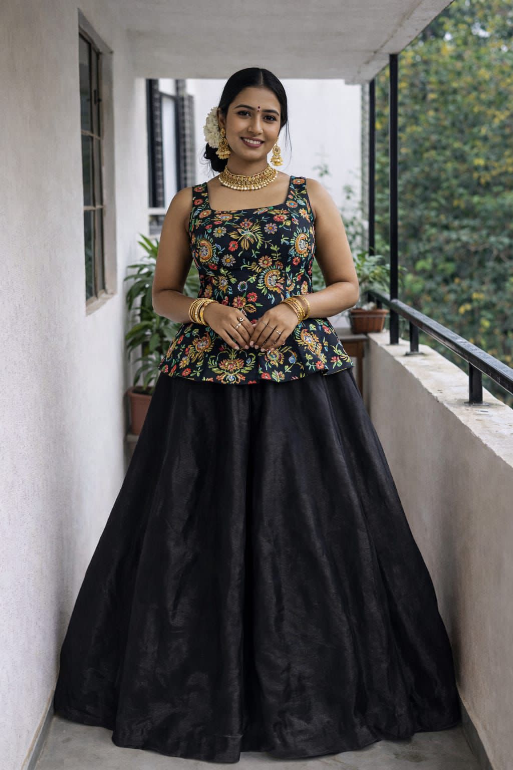 Viscose Postion print Lehanga