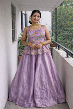 Viscose Postion print Lehanga