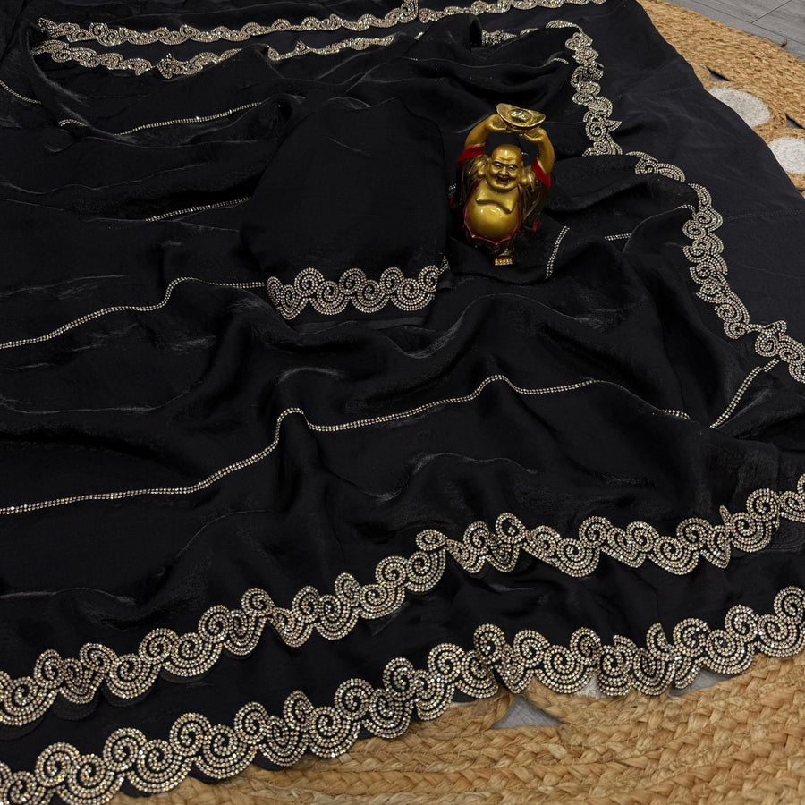 Jarkhan work spacesilk saree