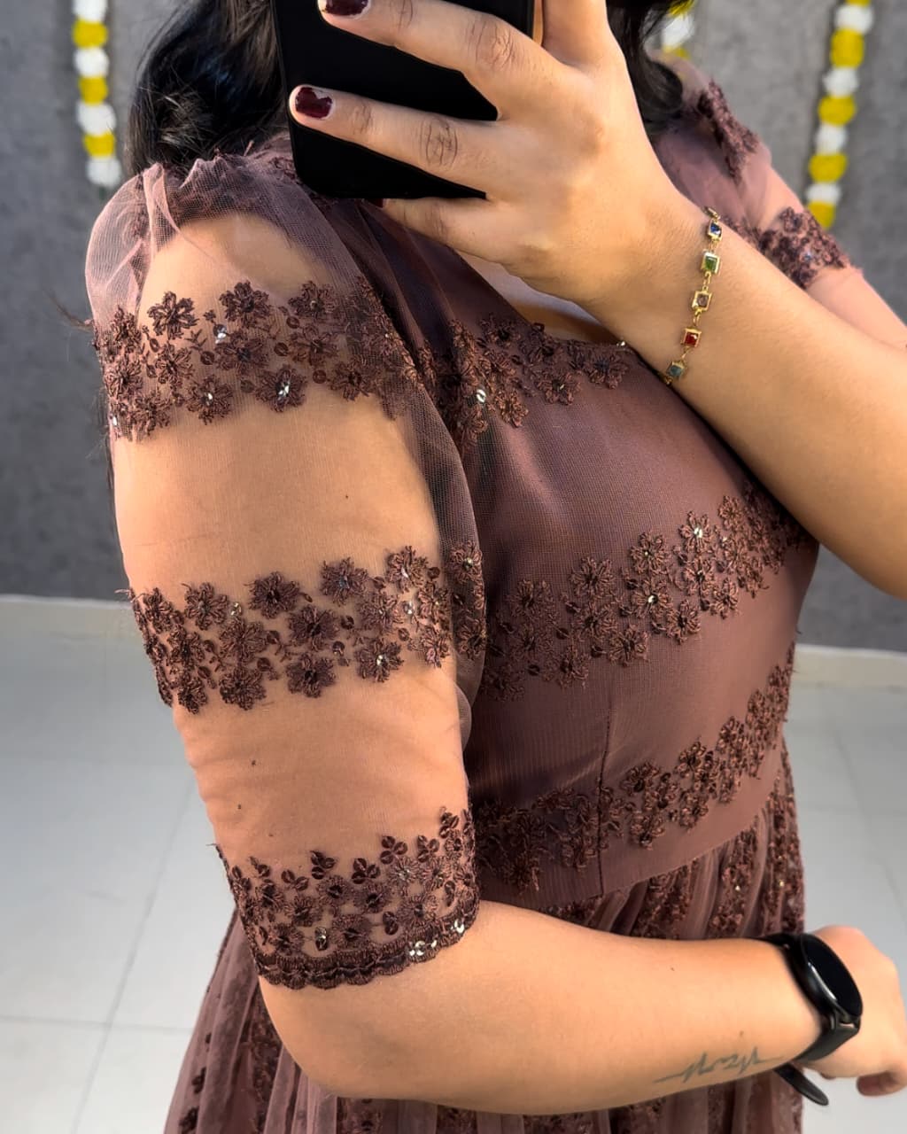 heavy net trending  frock