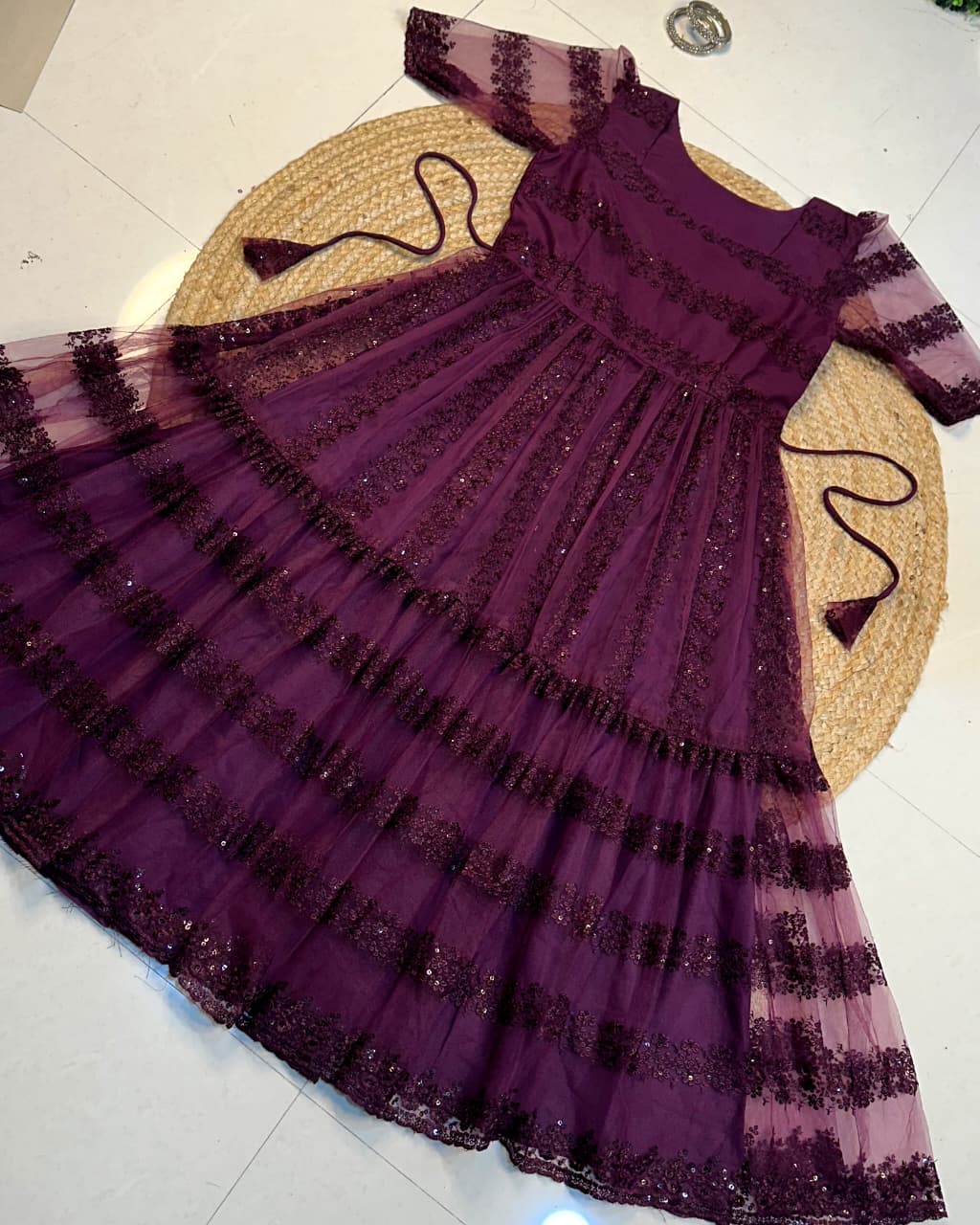 heavy net trending  frock