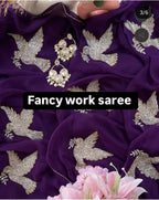 HALF PURE SHIFFON SAREE