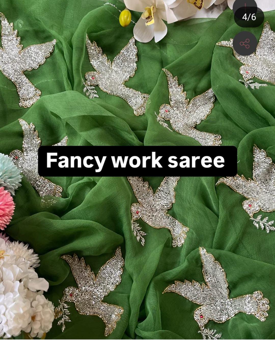 HALF PURE SHIFFON SAREE