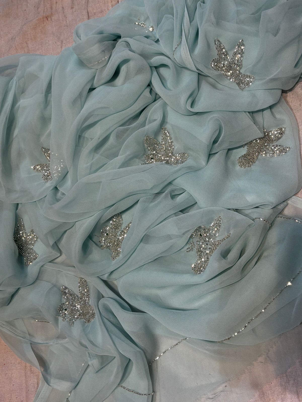 HALF PURE SHIFFON SAREE