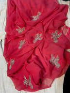HALF PURE SHIFFON SAREE