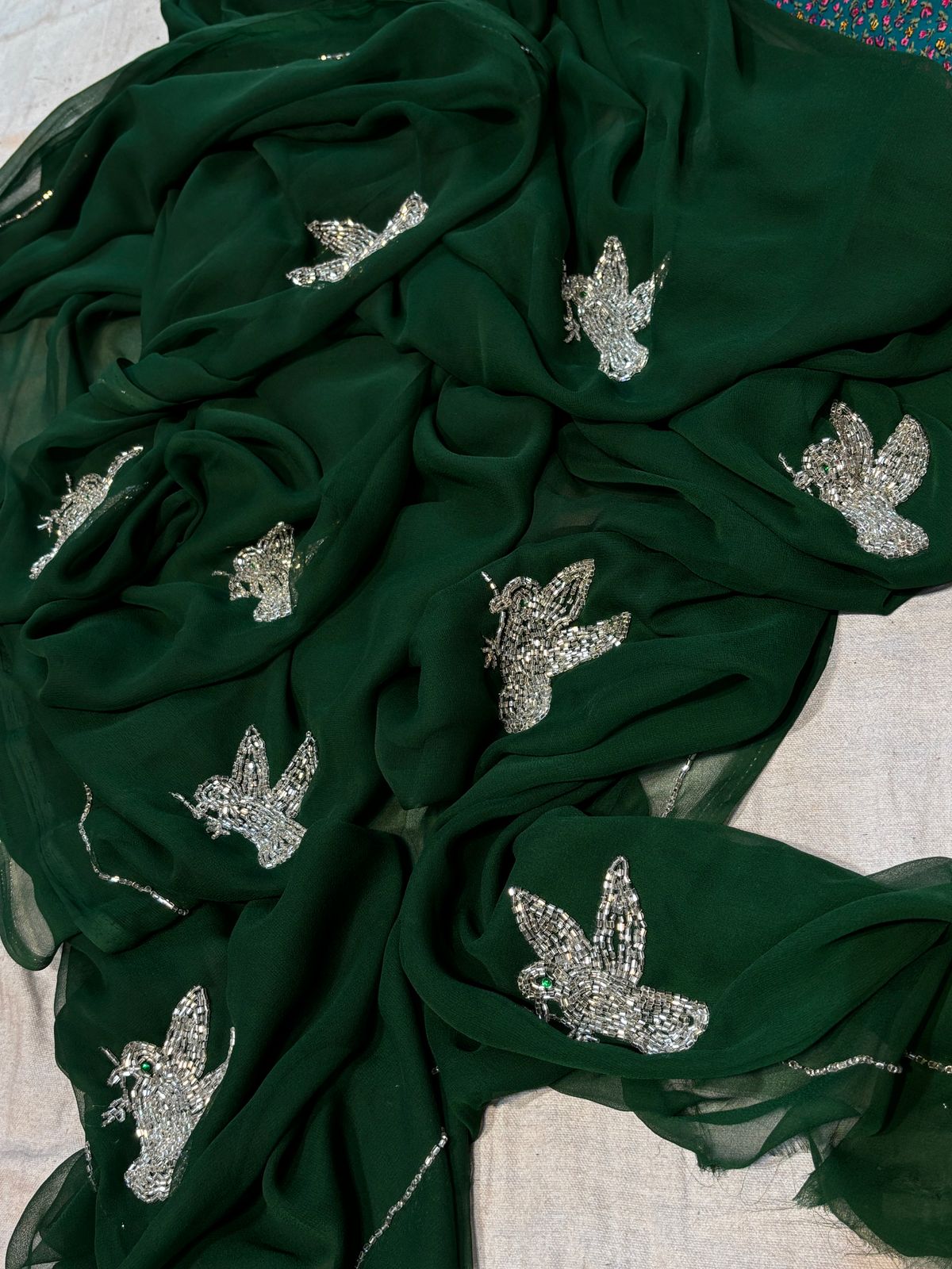 HALF PURE SHIFFON SAREE