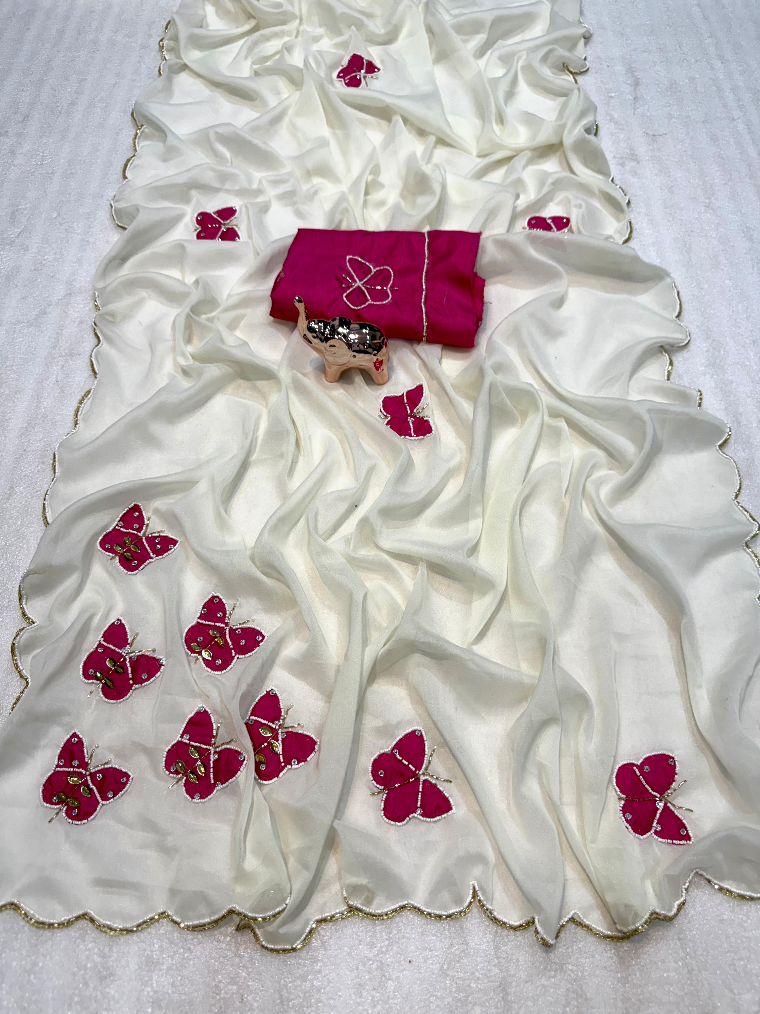 hand embroidery saree 🪡*