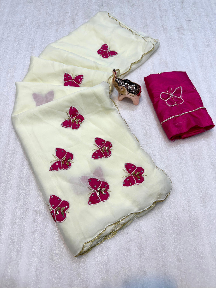 hand embroidery saree 🪡*