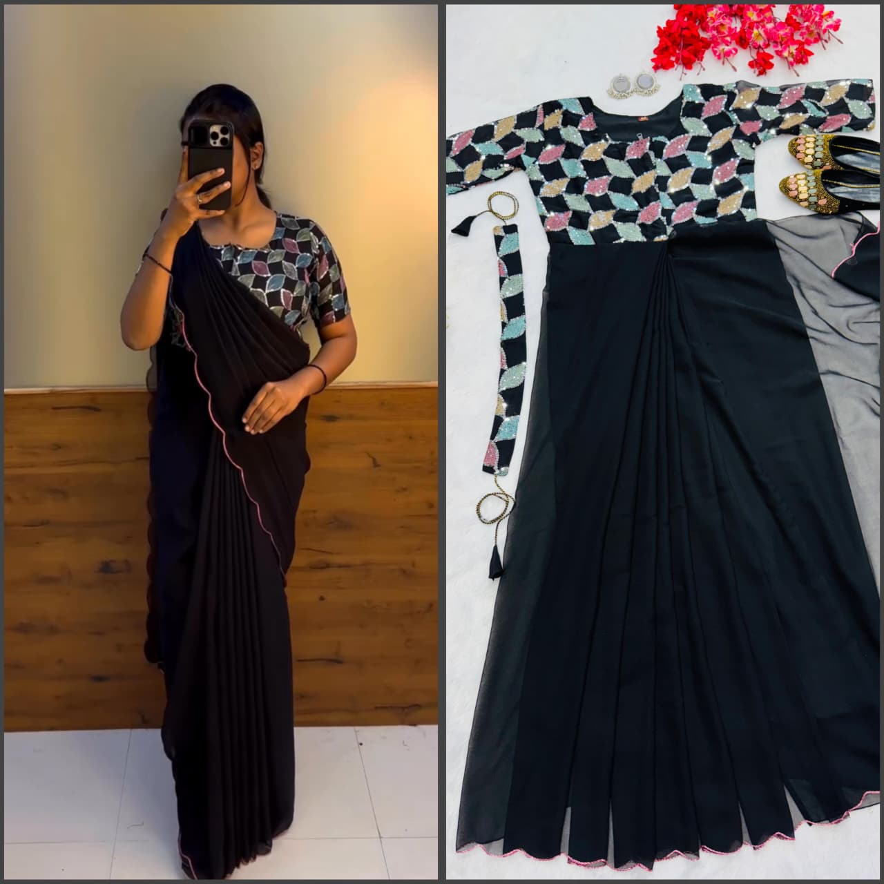 ZIP AND GO SAREE.                                   123OFF