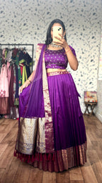 Maggam Pattu Lehenga