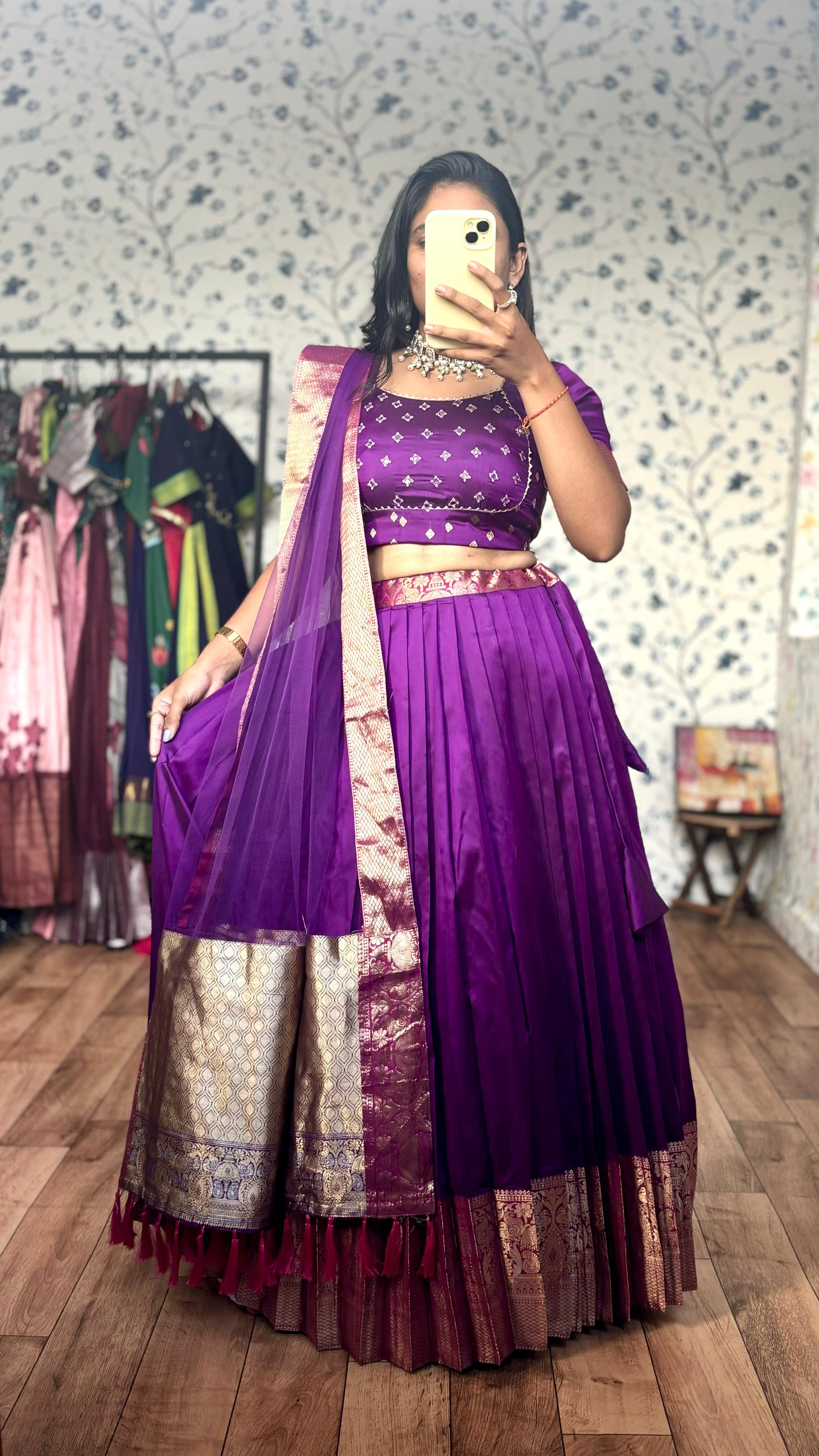 Maggam Pattu Lehenga