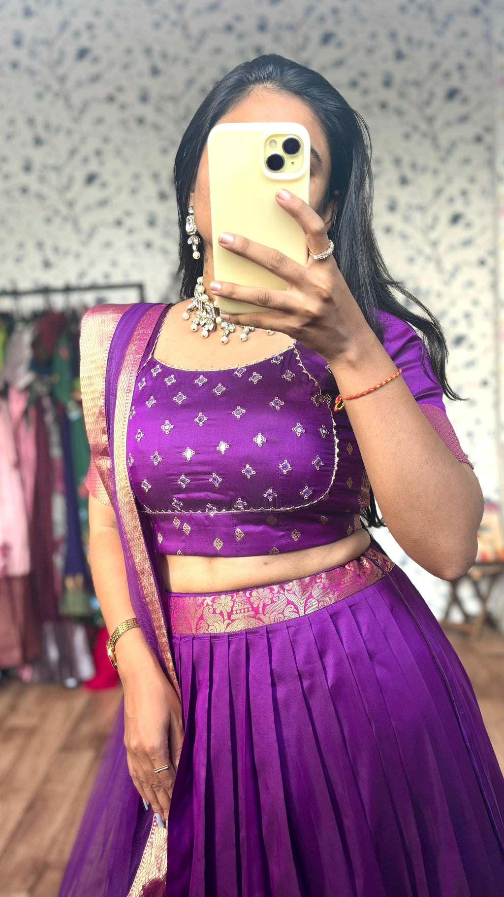 Maggam Pattu Lehenga