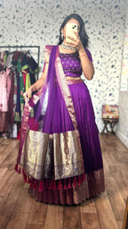 Maggam Pattu Lehenga