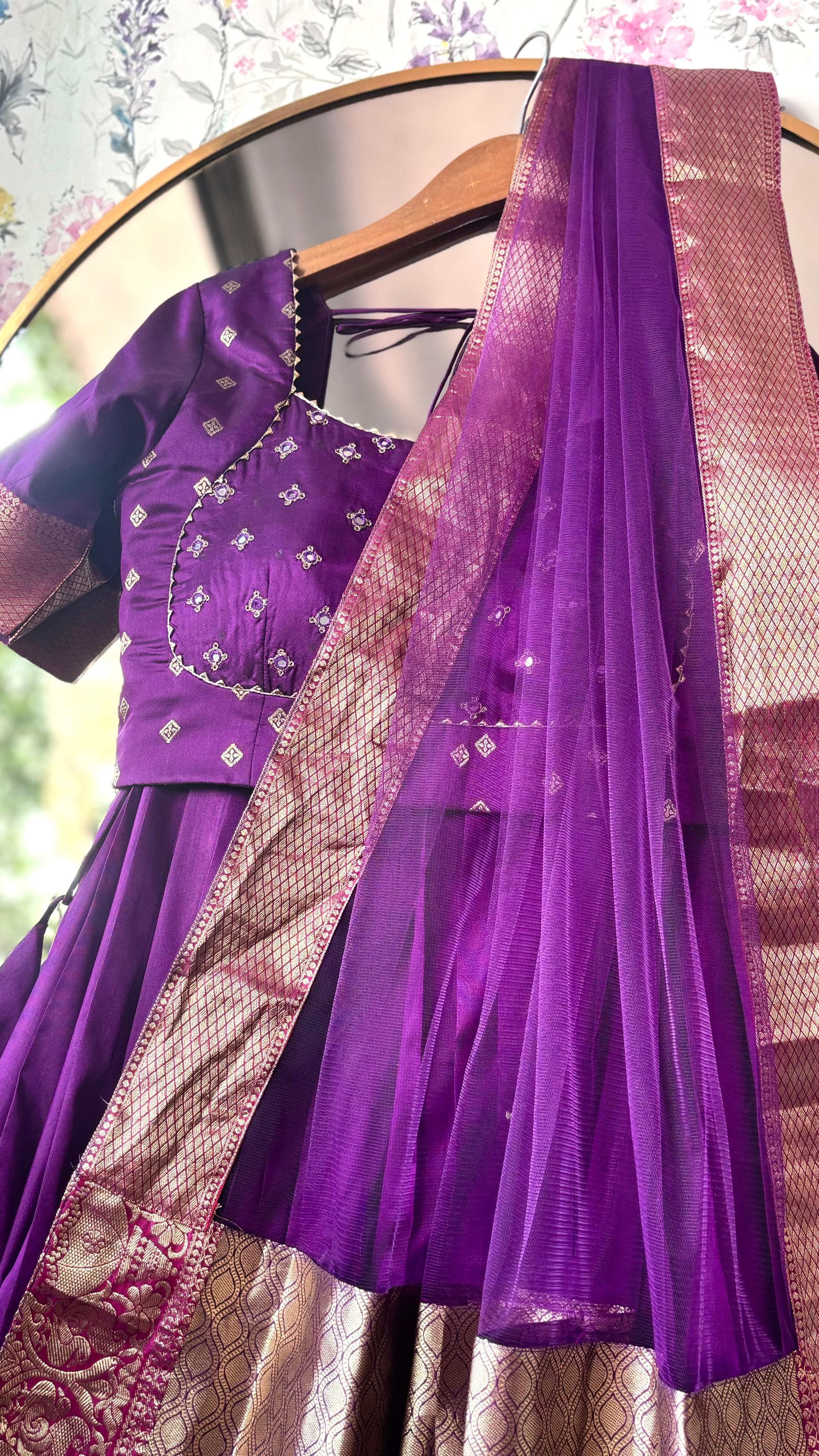 Maggam Pattu Lehenga