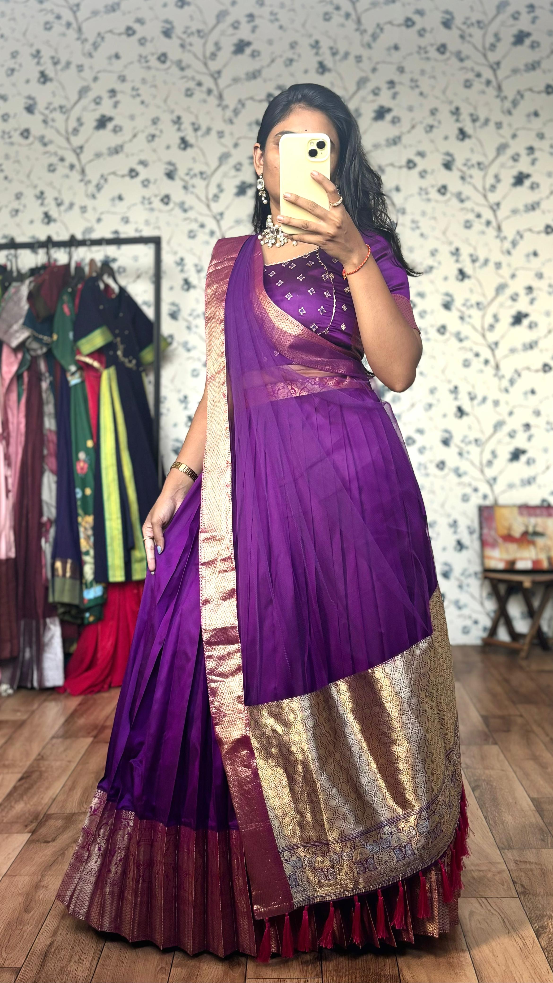 Maggam Pattu Lehenga