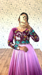 Elegant Wine & Pink Shaded Dress