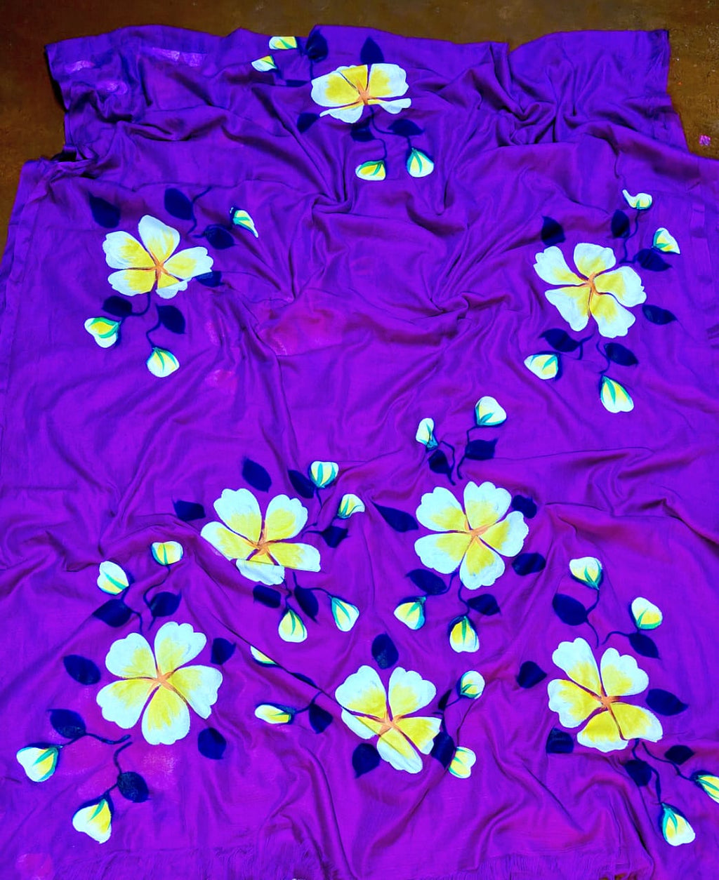 MUL COTTON HAND PAINTING SAREE
