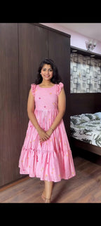 Mul chanderi frocks                    C999