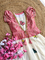 Khadi cotton with butterfly embroidery work  kid666