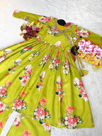 Aditi Rao Celebrity Inspired Floral Kurta Palazzo Set