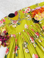 Aditi Rao Celebrity Inspired Floral Kurta Palazzo Set