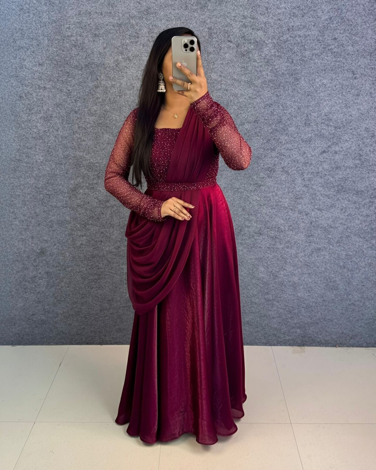 party wear draping style gown