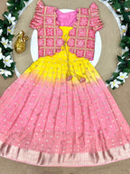 Bandhani Padding Kids Coat-Gown