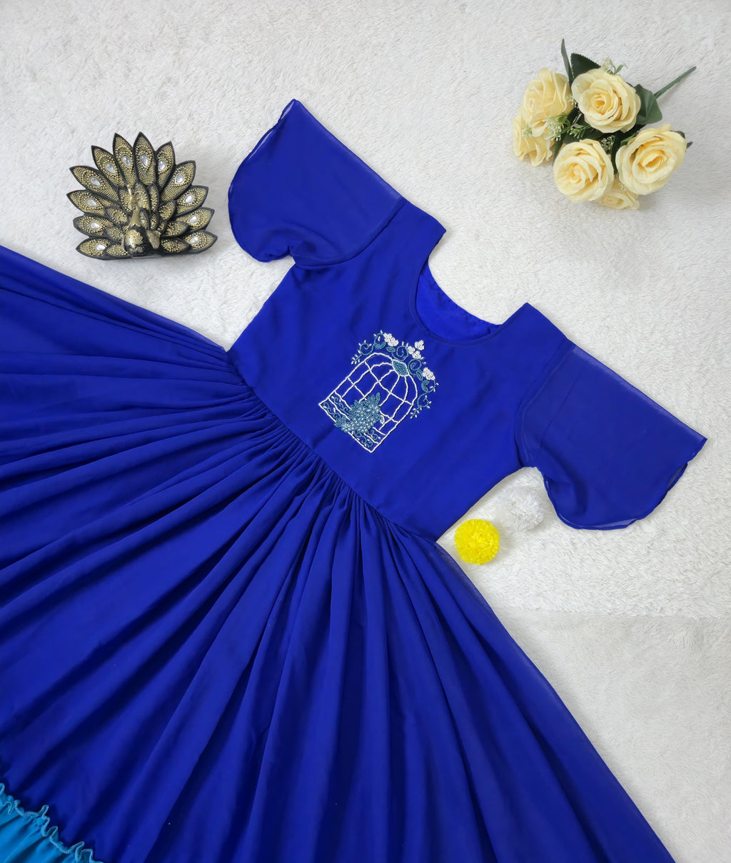 Fux Georgette  Hand work Midi Dress.