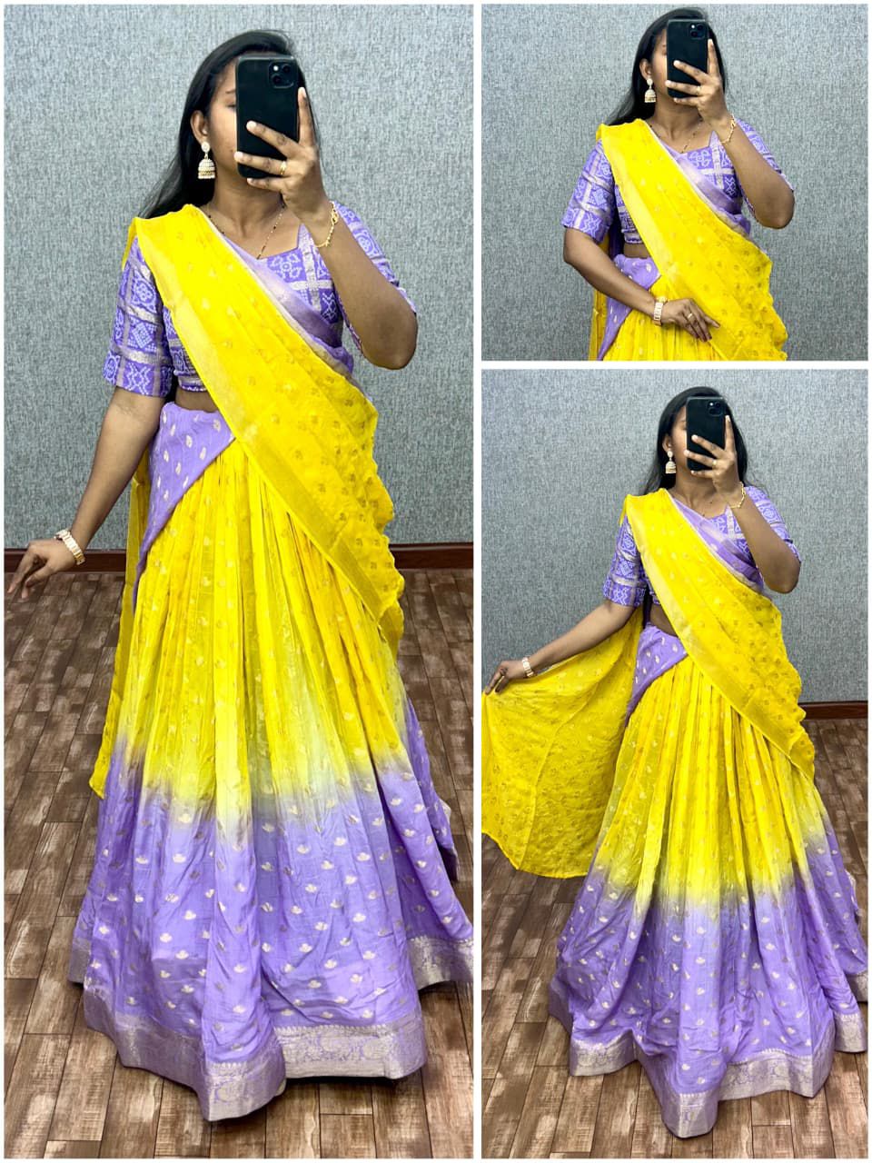 Pure chinnon  viscose  halfsaree  yodha7