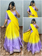 Pure chinnon  viscose  halfsaree  yodha7