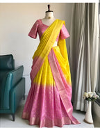 Pure chinnon  viscose  halfsaree  yodha7