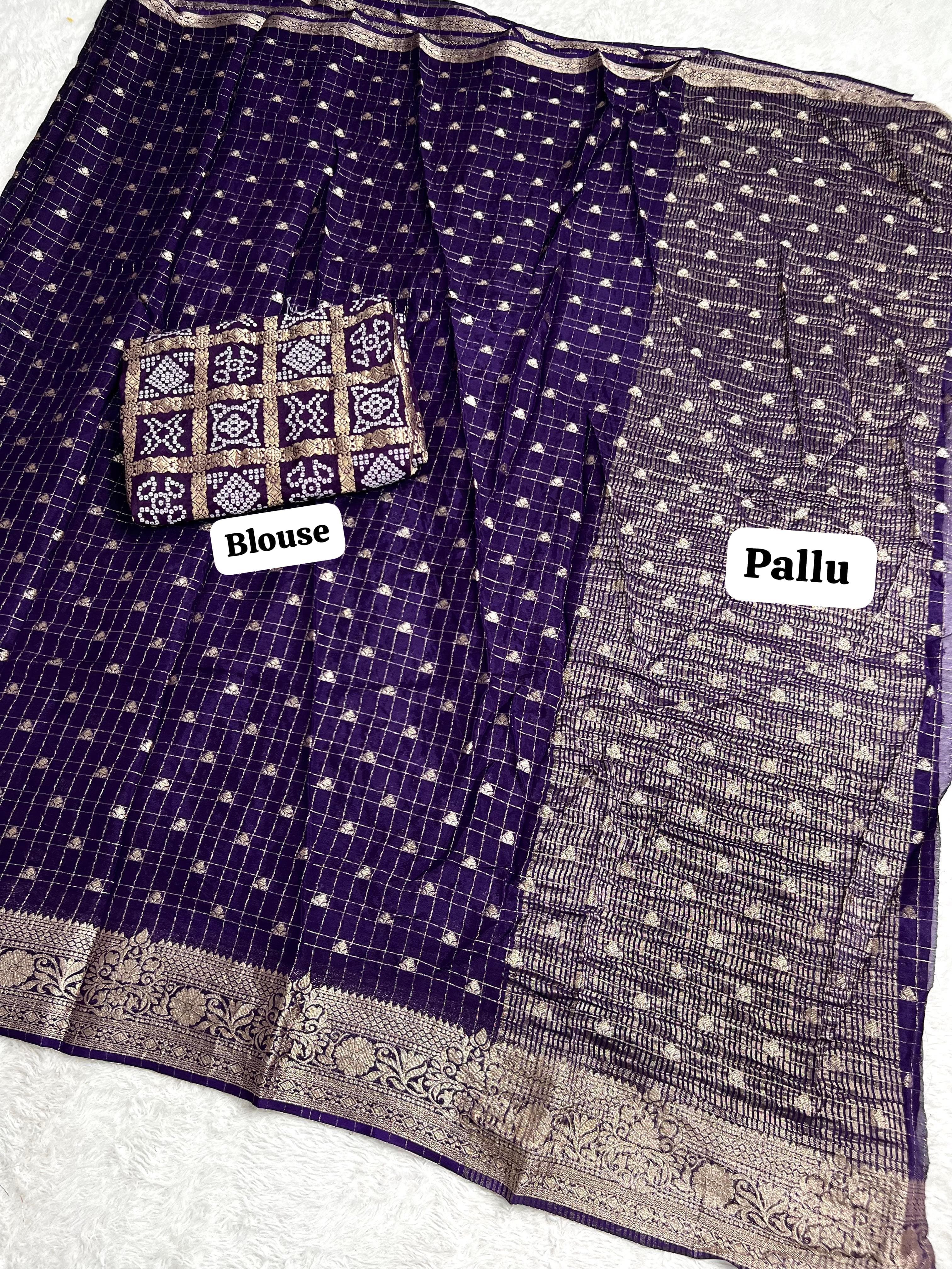 Premium Chinnon Silk SAREE  LC9