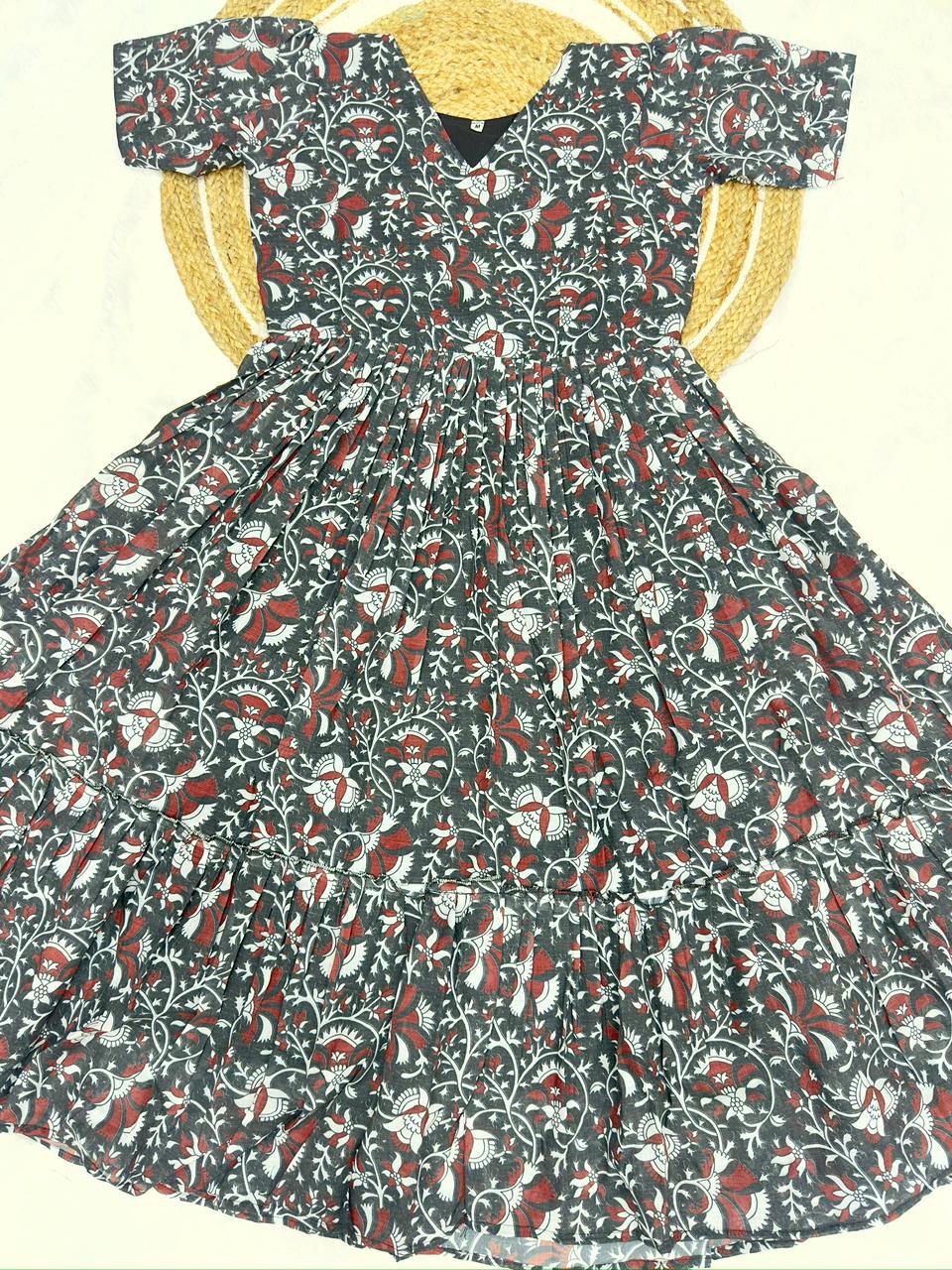 Mul Mul  kalamkari Cotton frocks    yodha-19