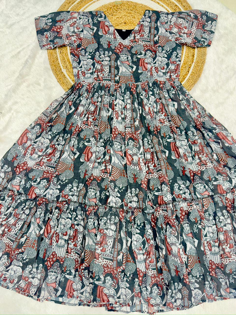 Mul Mul  kalamkari Cotton frocks    yodha-19