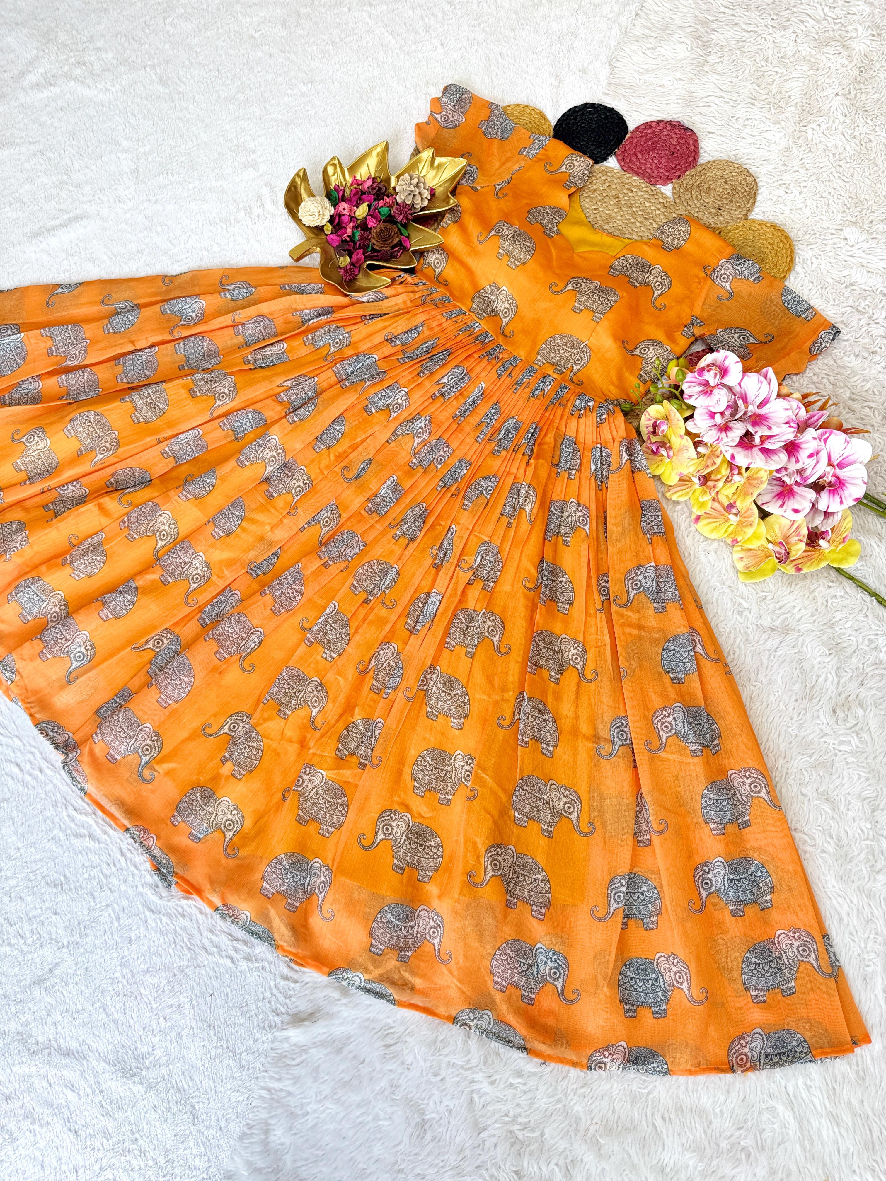 Summer Special Kalamkari  Gown  k-19