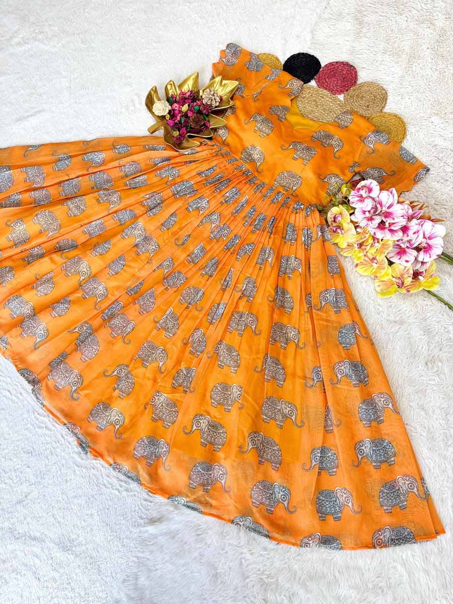Summer Special Kalamkari  Gown  k-19