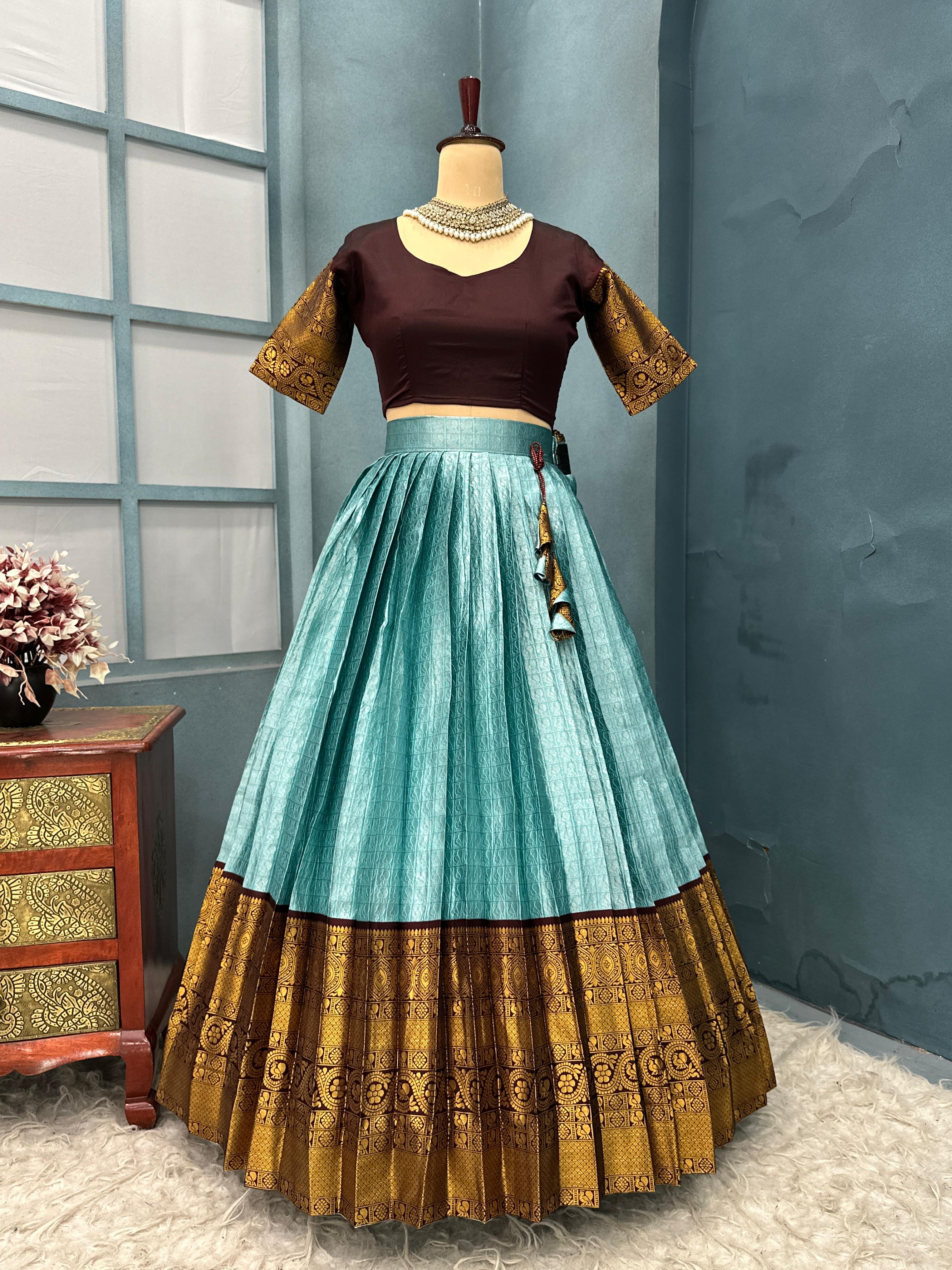 Semi Kanchipattu halfsaree.      H13