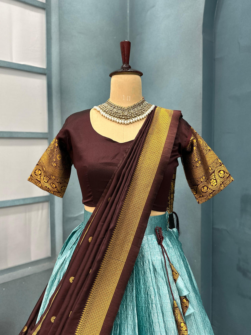 Semi Kanchipattu halfsaree.      H13