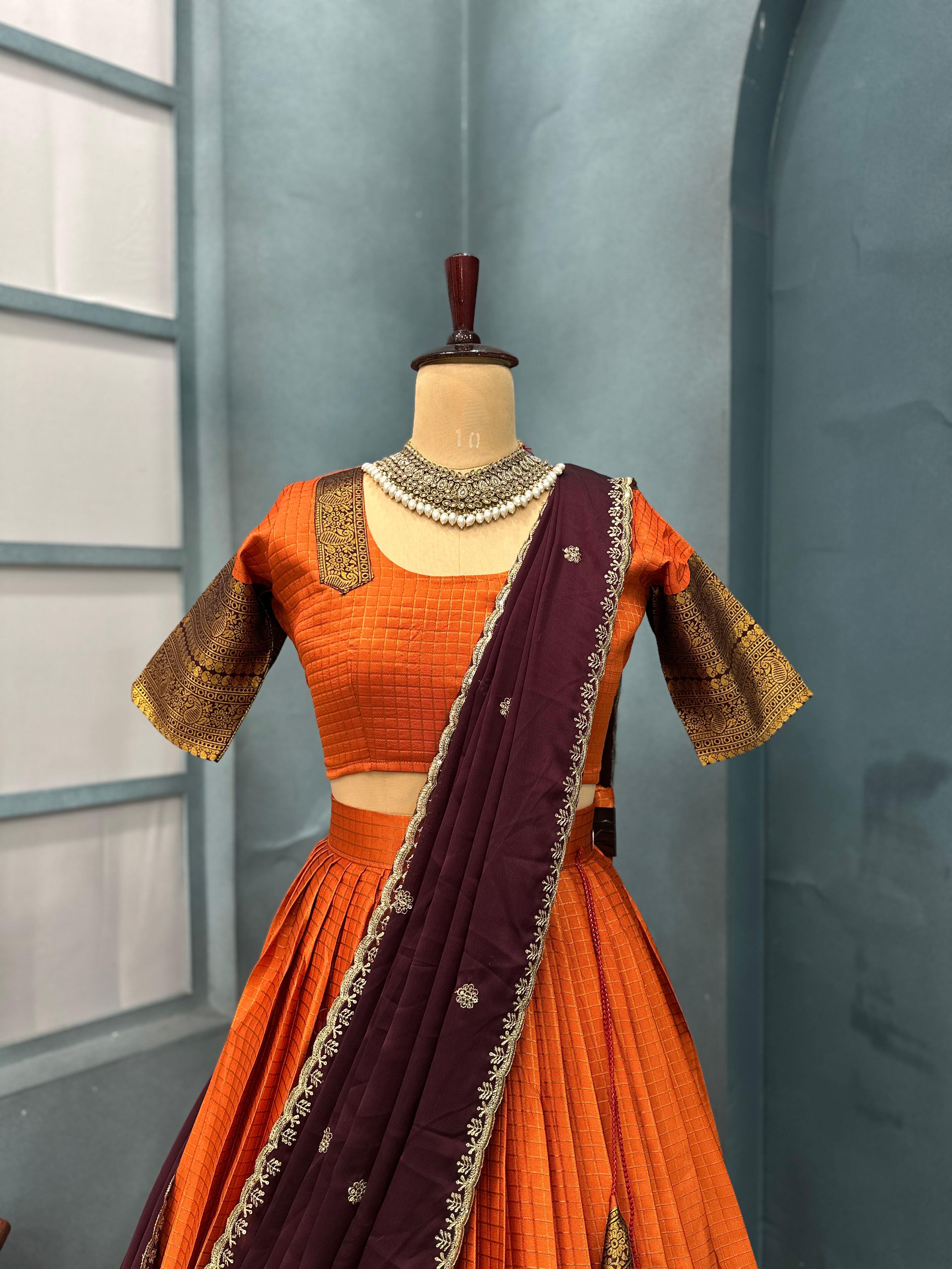 Gadwal semi kanchi Lehanga set. H12